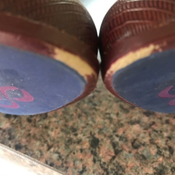 Poetic License London multi color Red  Blue and Brown (41) lace up heeled shoe - Picture 5 of 8